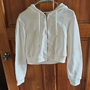 White Zip-Up Hoodie